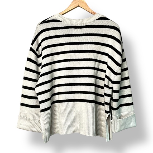 GAP 100% Cotton Chunky Knit Boxy Oversize Pullover Sweater Split Hem Sz L - Picture 5 of 11